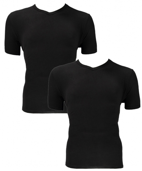 Apollo T-Shirts Basic Herren Viskose schwarz 2 Stück