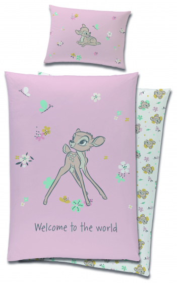 bettbezug Bambi junior 90 x 120 cm Baumwolle rosa