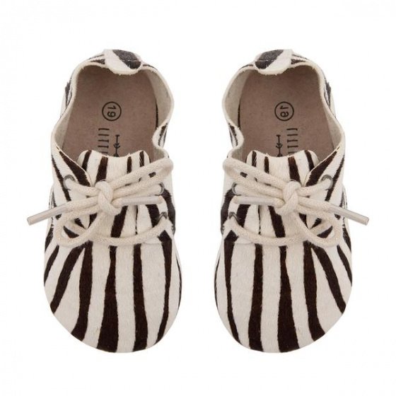 schuhe Zebra 10,5 cm Leder schwarz/weiss Grösse 15