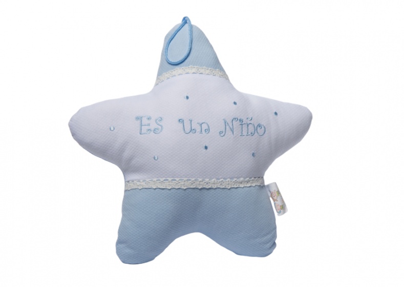 dekoratives Kissen es un nino 30 cm blau