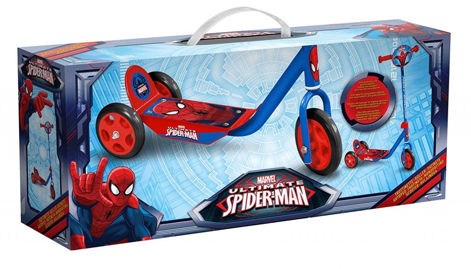 Spider-Man 3-wiel kinderstep Jungen Fußbremse Blau