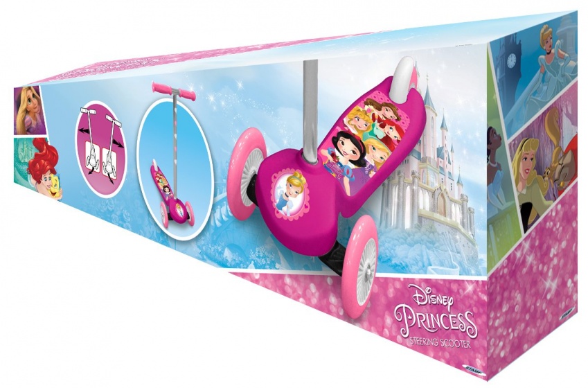 Princess 3-wiel kinderstep Mädchen Fußbremse Rosa