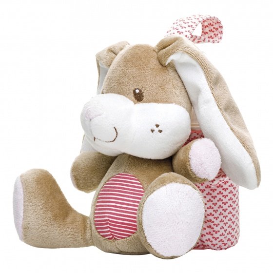 tasche für Babyflasche Kaninchen rot/braun/weiss 23 cm